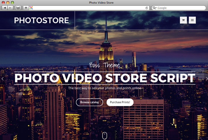 Paid Theme TShop for Photo Video store WordPress plugin